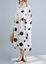 Load image into Gallery viewer, Modern White Print Long Dress Long Sleeve