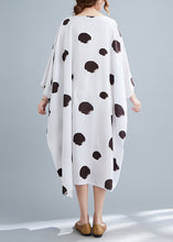 Load image into Gallery viewer, Modern White Print Long Dress Long Sleeve