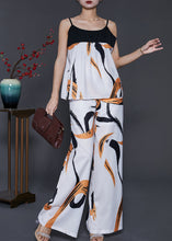 Load image into Gallery viewer, Modern White Print Patchwork Chiffon Two Piece Set Women Clothing Summer