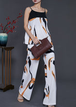 Load image into Gallery viewer, Modern White Print Patchwork Chiffon Two Piece Set Women Clothing Summer