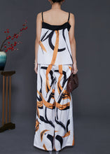 Load image into Gallery viewer, Modern White Print Patchwork Chiffon Two Piece Set Women Clothing Summer