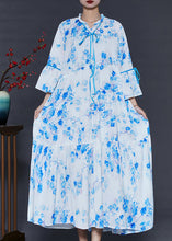 Load image into Gallery viewer, Modern White Ruffled Print Cotton Long Dresses Summer