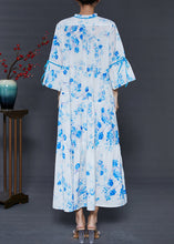 Load image into Gallery viewer, Modern White Ruffled Print Cotton Long Dresses Summer