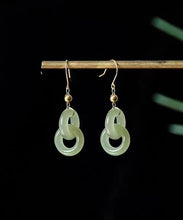 Load image into Gallery viewer, Modern White Silver Patchwork Jade Drop Earrings