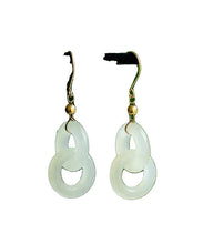 Load image into Gallery viewer, Modern White Silver Patchwork Jade Drop Earrings