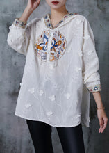 Load image into Gallery viewer, Modern White Tasseled Butterfly Hooded Shirt Tops Summer