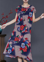 Load image into Gallery viewer, Morning Glory Print Chiffon Maxi Dresses Oversized Summer