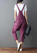 Load image into Gallery viewer, Mulberry Patchwork Cotton Denim Jumpsuits Oversized Spring