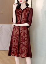 Load image into Gallery viewer, Mulberry Patchwork Silk Long Dresses Half Sleeve