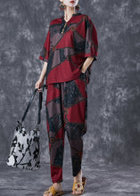 Load image into Gallery viewer, Mulberry Print Cotton Two Piece Suit Set Oversized Button Summer