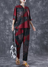 Load image into Gallery viewer, Mulberry Print Cotton Two Piece Suit Set Oversized Button Summer