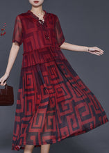 Load image into Gallery viewer, Mulberry Print Tulle Long Dresses Ruffled Summer