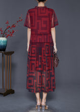 Load image into Gallery viewer, Mulberry Print Tulle Long Dresses Ruffled Summer