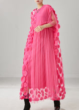 Load image into Gallery viewer, Natural Pink Asymmetrical Patchwork Tulle Maxi Dress Summer