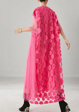 Load image into Gallery viewer, Natural Pink Asymmetrical Patchwork Tulle Maxi Dress Summer