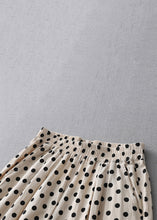 Load image into Gallery viewer, New Apricot Dot Pockets Elastic Waist Cotton Crop Pants Summer