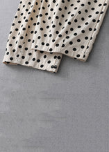 Load image into Gallery viewer, New Apricot Dot Pockets Elastic Waist Cotton Crop Pants Summer