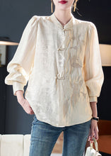 Load image into Gallery viewer, New Apricot Embroidered Button Cotton Shirt Long Sleeve