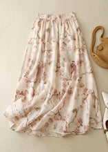 Load image into Gallery viewer, New Apricot Print Elastic Waist Linen Skirts Summer