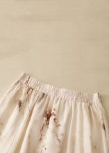 Load image into Gallery viewer, New Apricot Print Elastic Waist Linen Skirts Summer