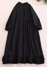 Load image into Gallery viewer, New Apricot Solid Ruffled Patchwork Cotton Dress Long Sleeve