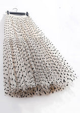 Load image into Gallery viewer, New Apricot Wrinkled Dot High Waist Tulle Skirt