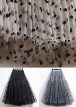 Load image into Gallery viewer, New Apricot Wrinkled Dot High Waist Tulle Skirt