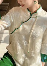 Load image into Gallery viewer, New Beige Chinese Button Side Open Silk Top Fall