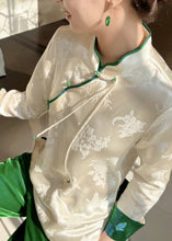 Load image into Gallery viewer, New Beige Chinese Button Side Open Silk Top Fall