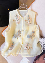 Load image into Gallery viewer, New Beige Embroidered Button Tulle Waistcoat Sleeveless