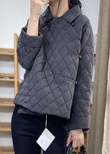 Load image into Gallery viewer, New Beige Peter Pan Collar Button Patchwork Thin Parka Winter