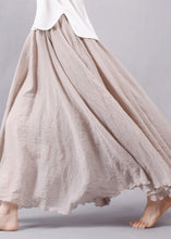 Load image into Gallery viewer, New Beige Solid High Waist Cotton Skirt Summer