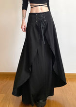 Load image into Gallery viewer, New Black Lace Up Solid High Waist Cotton Skirts Summer