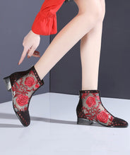 Load image into Gallery viewer, New Blue Hollow Out Breathable Mesh Splicing Ankle Boots