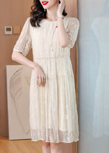 Load image into Gallery viewer, New Chinese Style Beige Embroidered Silk Dresses Summer