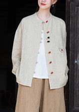 Load image into Gallery viewer, New Chinese Style Blackish Green Oriental Button Linen Coat Autumn