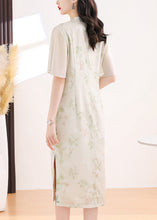 Load image into Gallery viewer, New Chinese Style Stand Collar Print Chiffon Dress Butterfly Sleeve