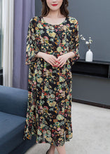 Load image into Gallery viewer, New Floral O Neck Wrinkled Patchwork Chiffon Dress Summer