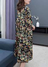 Load image into Gallery viewer, New Floral O Neck Wrinkled Patchwork Chiffon Dress Summer