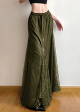 Load image into Gallery viewer, New Green Elastic Waist Lace Patchwork Maxi Skirts Summer