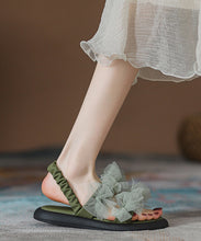 Load image into Gallery viewer, New Green Tulle Bow Splicing Walking Sandals