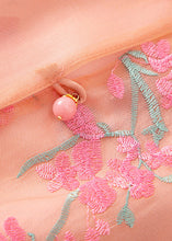 Load image into Gallery viewer, New Pink O-Neck Embroidered Button Silk Waistcoat Sleeveless