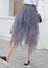 Load image into Gallery viewer, New Purple Asymmetrical Elastic Waist Tulle Skirt Summer