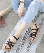 Load image into Gallery viewer, New Roman Style Black Beach Slide Sandals