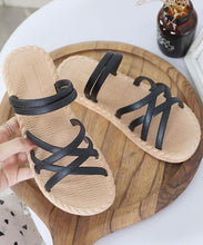 Load image into Gallery viewer, New Roman Style Black Beach Slide Sandals