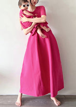 Load image into Gallery viewer, New Rose O Neck Solid Knit Long Dresses Half Sleeve