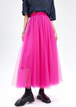 Load image into Gallery viewer, New Rose Wrinkled High Waist Tulle Skirt Summer