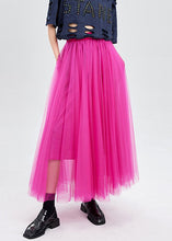 Load image into Gallery viewer, New Rose Wrinkled High Waist Tulle Skirt Summer