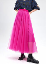 Load image into Gallery viewer, New Rose Wrinkled High Waist Tulle Skirt Summer