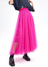 Load image into Gallery viewer, New Rose Wrinkled High Waist Tulle Skirt Summer